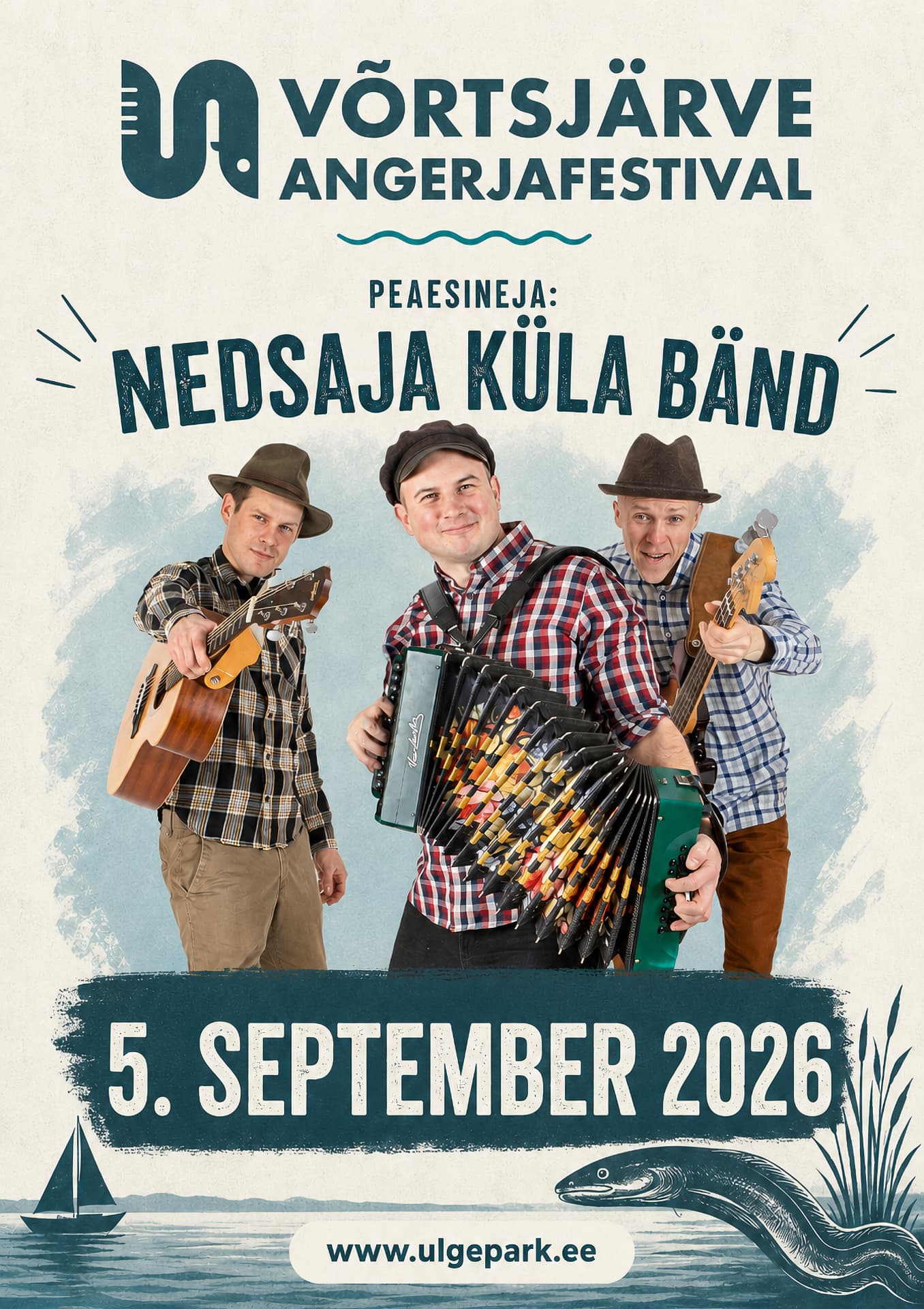 Angerjafestival 2026 plakat — peaesineja Nedsaja Küla Bänd, 5. september 2026